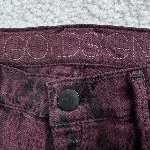 Goldsign Skinny Pants Jeans in Burgundy Animal Print. Size 27. Made in USA - Picture 8 of 15